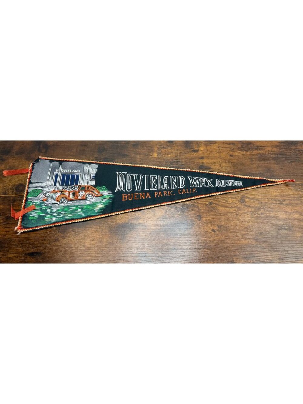 Vintage Movieland Wax Museum Buena Park California Felt Pennant